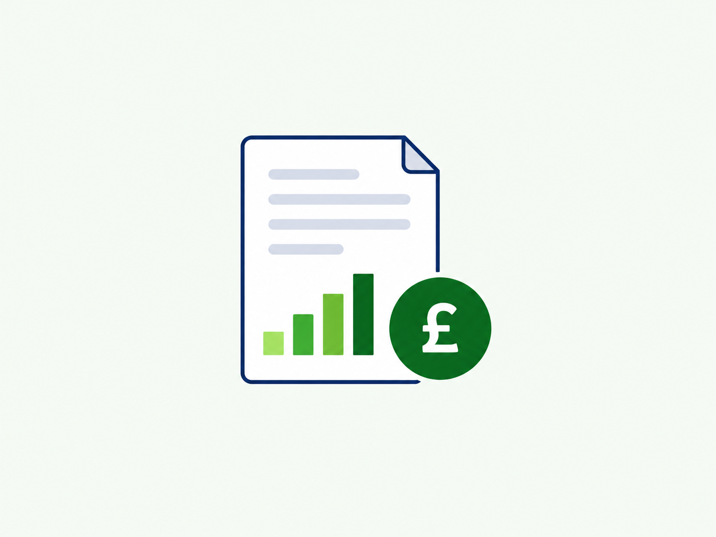Billing report with a pound symbol.